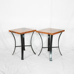 Windom Iron & Copper Accent Table - Black & Natural Copper Patina - Pair Profile View
