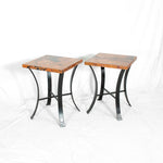 Windom Iron & Copper Accent Table - Black & Natural Copper Patina - Pair Side View