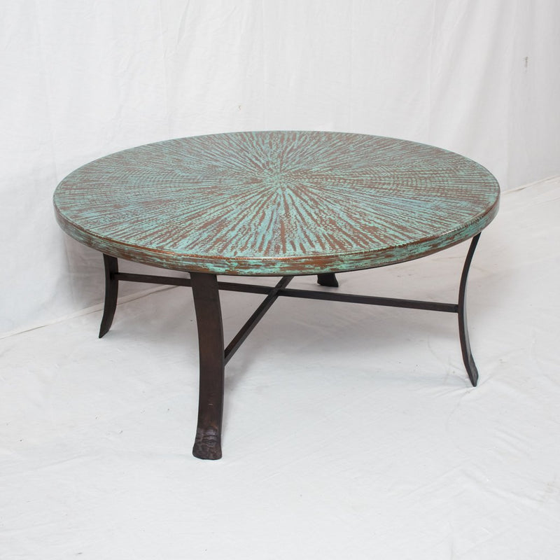 oxidized copper coffee table