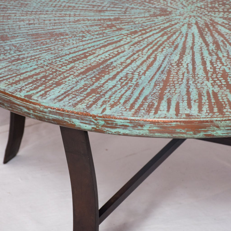 green copper coffee table