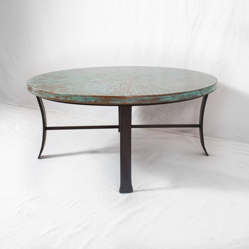Windom Round Copper and Iron Coffee Table