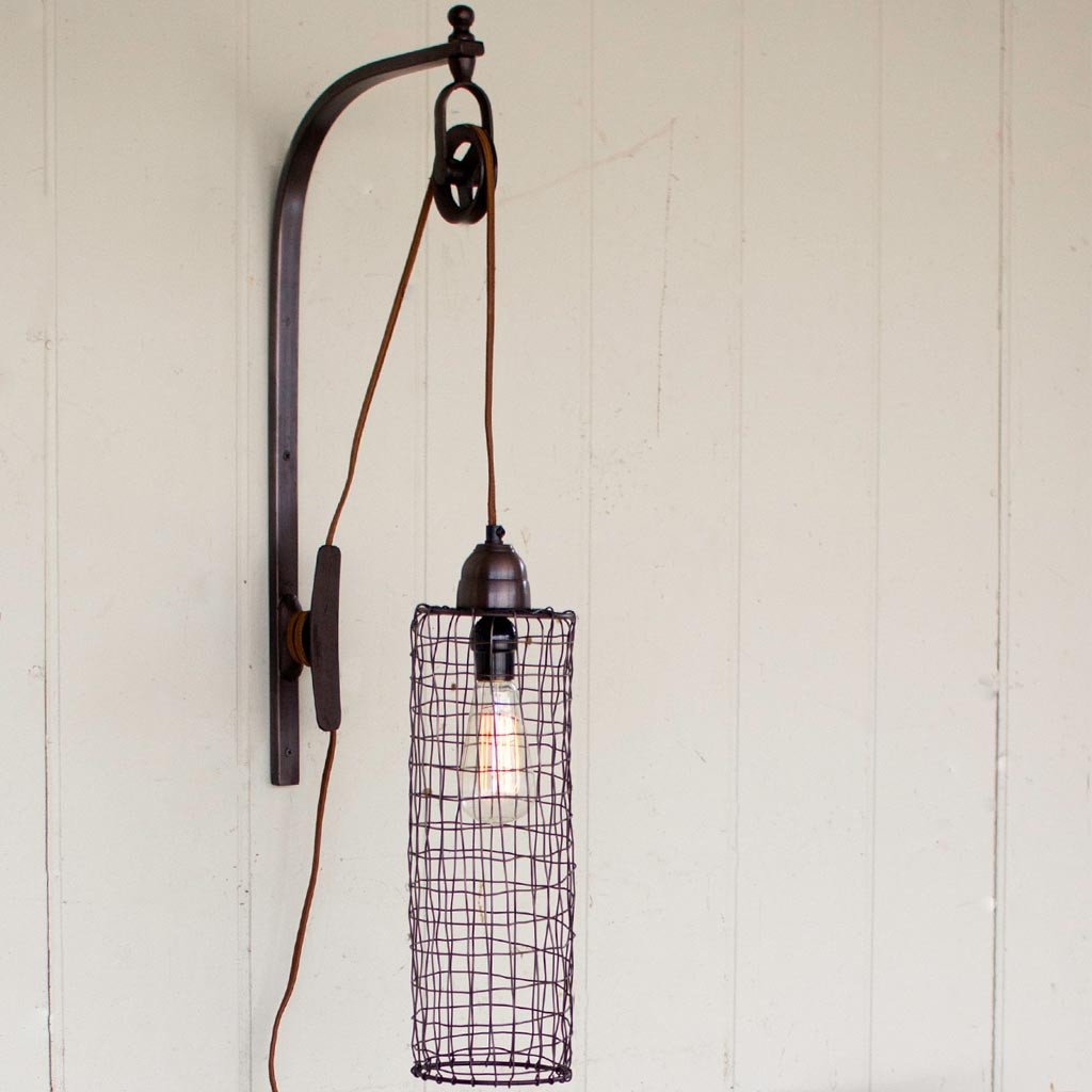 Wire Cylinder Wall Sconce Light