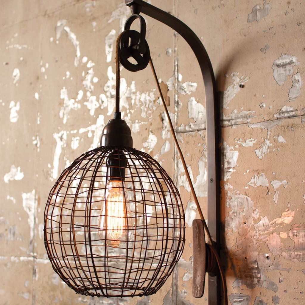 Wire Sphere Wall Sconce Lamp