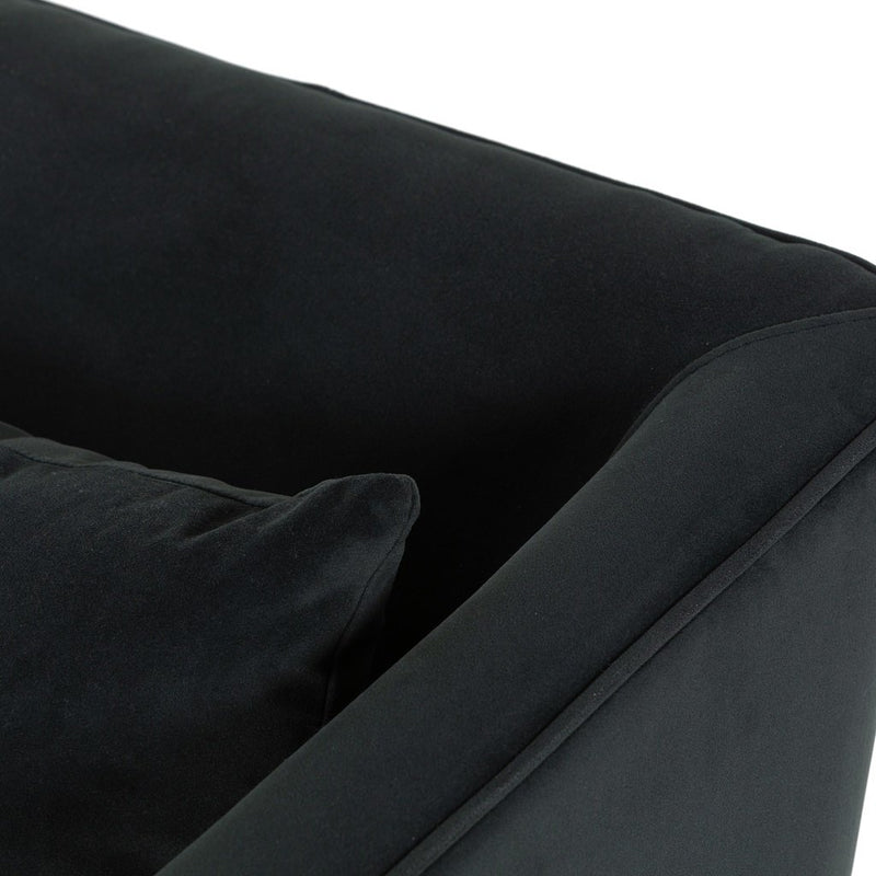 York Swivel Chair - Modern Velvet Smoke Arm Detail