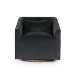 York Swivel Chair - Modern Velvet Smoke Front View