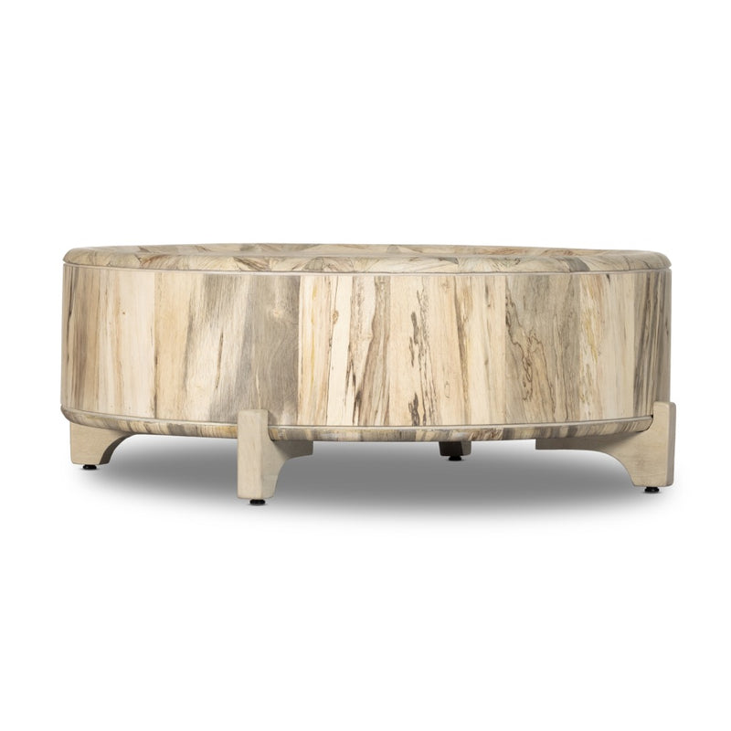 Four Hands Zora Coffee Table Whitewashed Spalted Side View