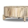 Zora Coffee Table Whitewashed Spalted Drum Base Four Hands