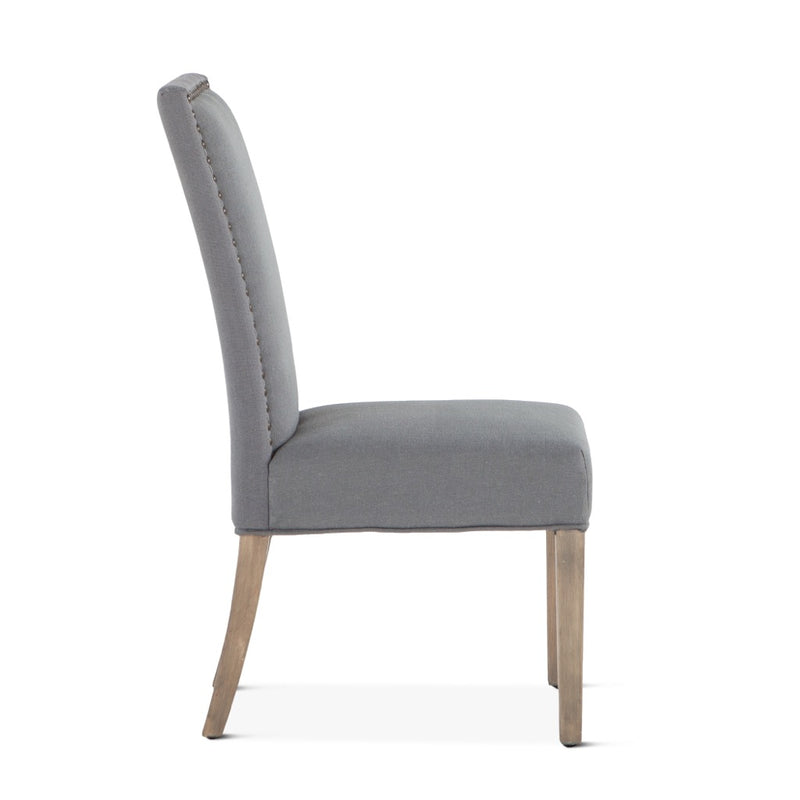 Home Trends and Design Gray Dining Chair side view