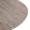 Brown Lajaria Marble Round Dining Table close up view top edge