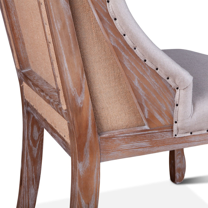 Tufted Linen Dining Chair